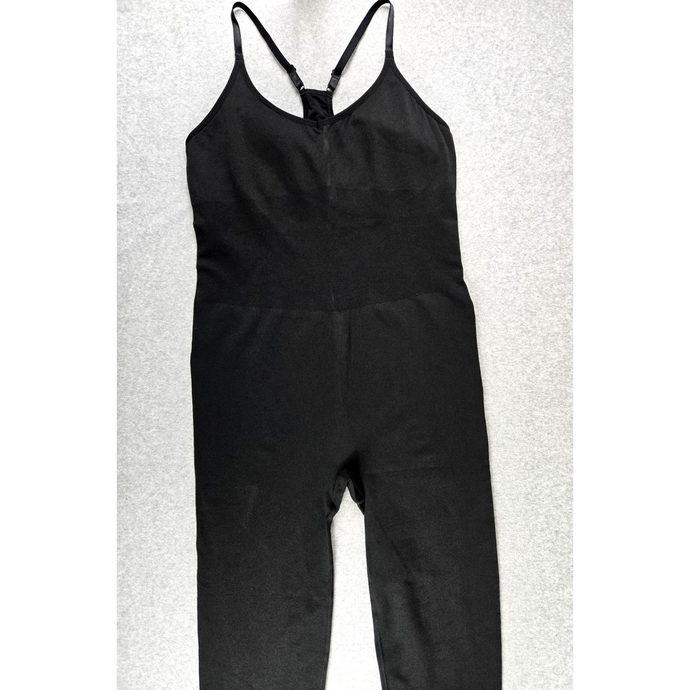 Pink Active Women XXL Black Seamless Racerback Bodysuit Adjustable Straps Yoga